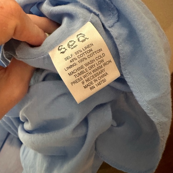 SEA New York Linen/Cotton Ruffle Neck Dress - Picture 6 of 6